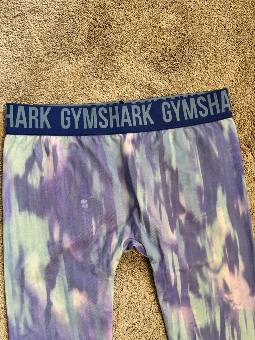 Gymshark Fit Seamless Tie Dye Leggings Womens Medium Blue Purple Athletic Pants